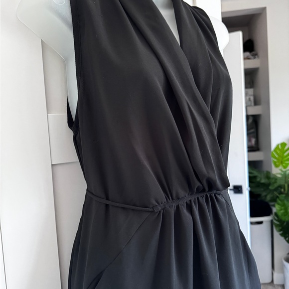 ARITZIA Wilfred Sabine Wrap Dress Sleeveless Tie Waist Black Small - Picture 2 of 13
